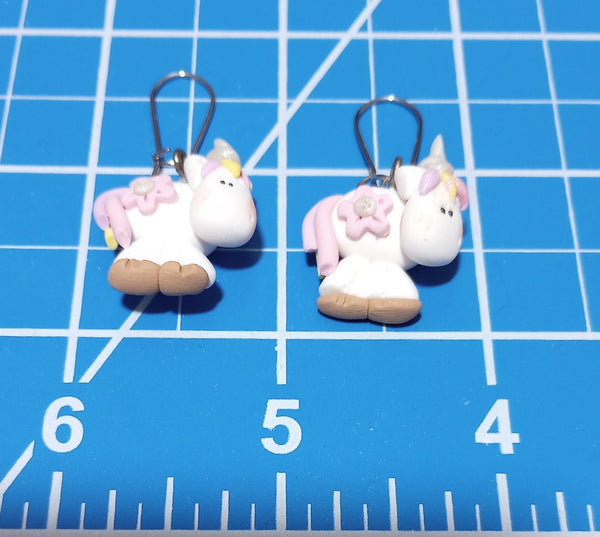Unicorn Clay Earrings