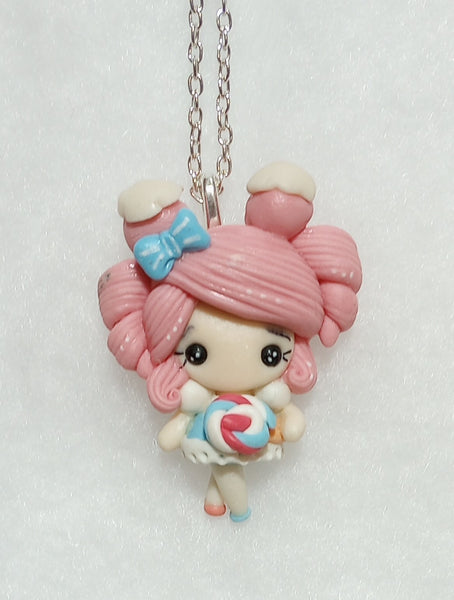 Girl w/Lollipop & Pink Hair