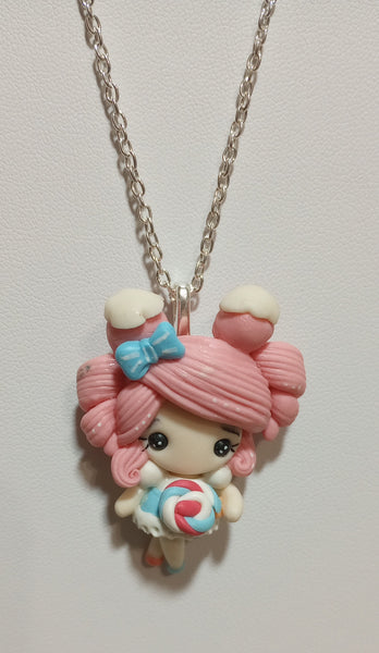 Girl w/Lollipop & Pink Hair