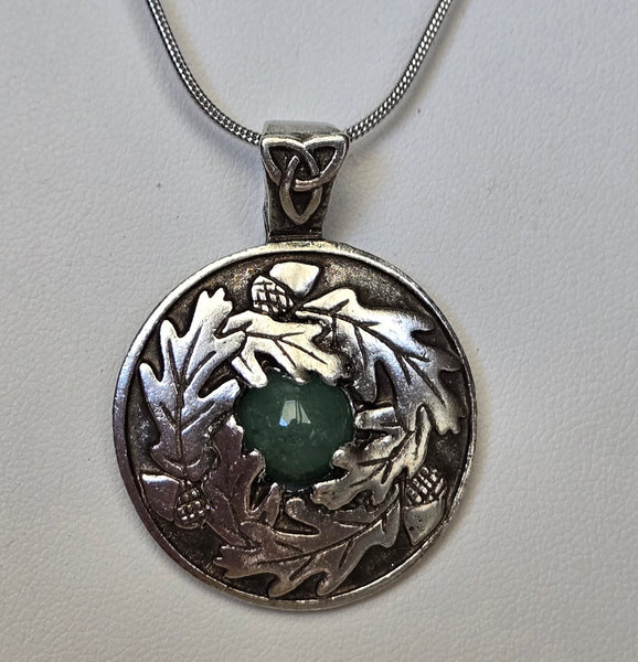 Abundance Pendant Oak & Acorns w/Aventurine