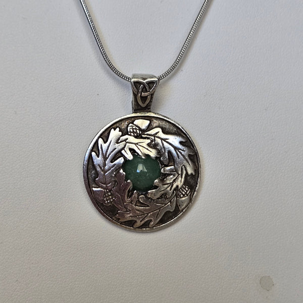 Abundance Pendant Oak & Acorns w/Aventurine