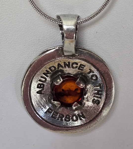 Abundance Pendant Oak & Acorns w/AMBER