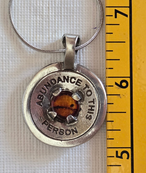 Abundance Pendant Oak & Acorns w/AMBER