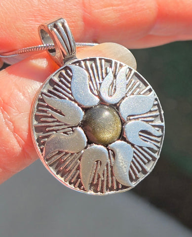 Eclipse Clarity Pendant w/Golden Sheen Obsidian