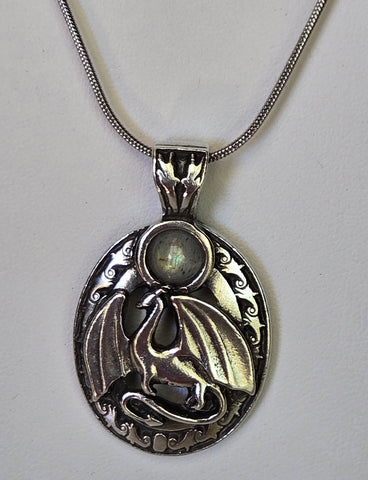Dragon Magic Pendant w/Labradorite Gemstone