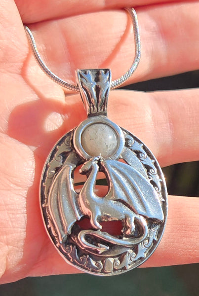 Dragon Magic Pendant w/Labradorite Gemstone