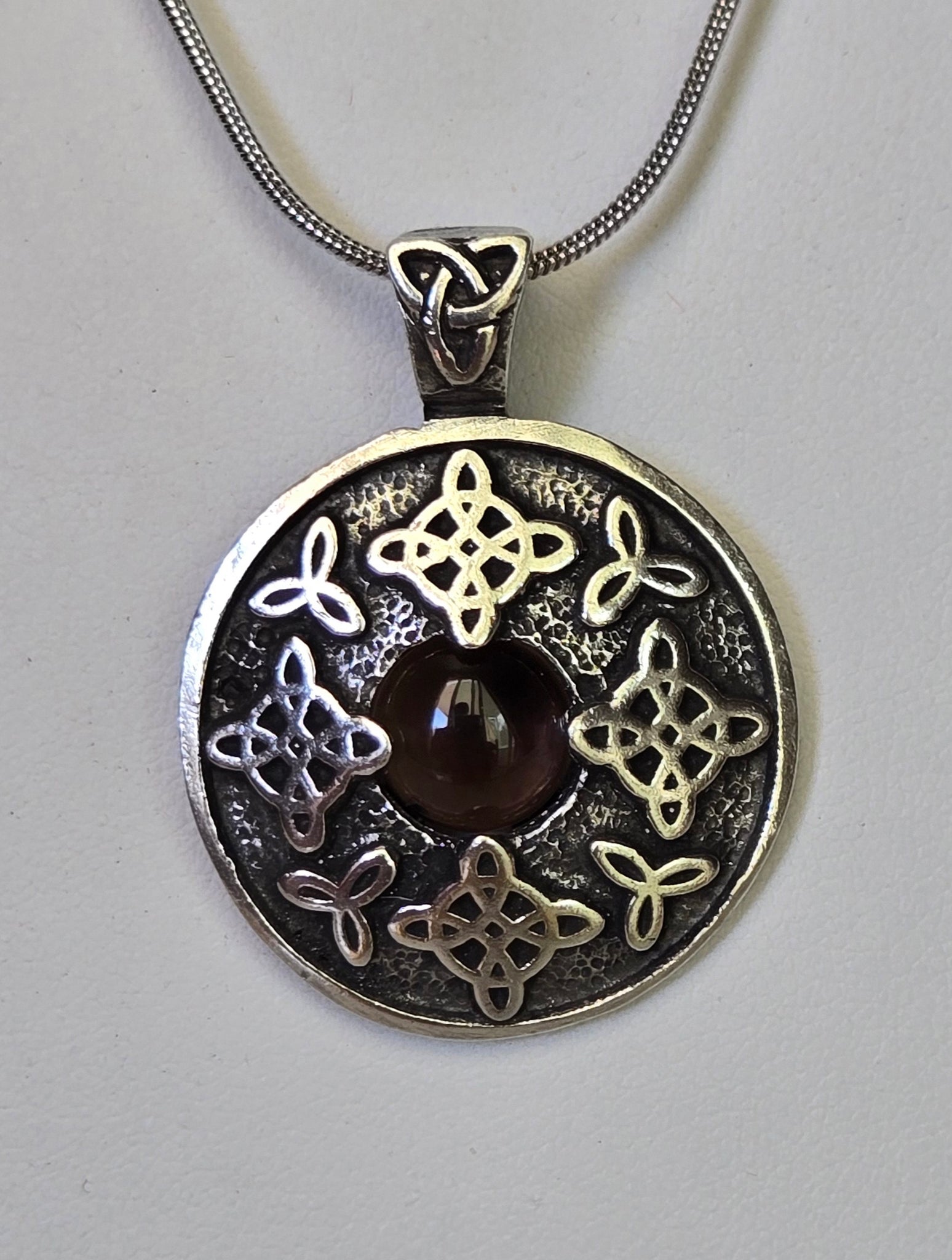 Protection Pendant w/Smoky Quartz Gemstone