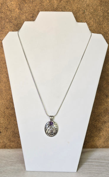 Dragon Strong Pendant w/Amethyst Gemstone