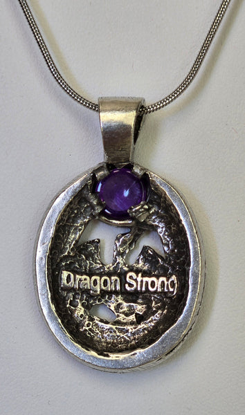 Dragon Strong Pendant w/Amethyst Gemstone