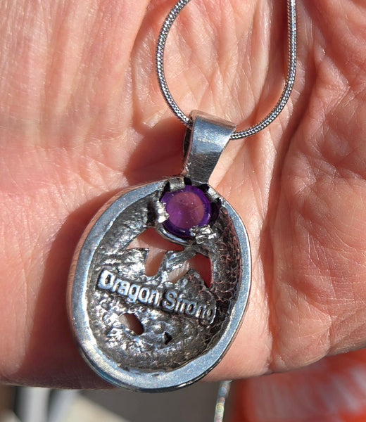 Dragon Strong Pendant w/Amethyst Gemstone