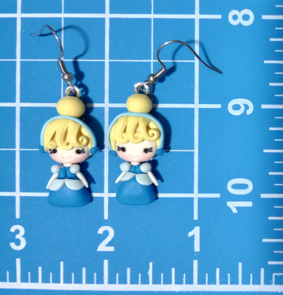 Blonde Hair Girl Clay Earrings