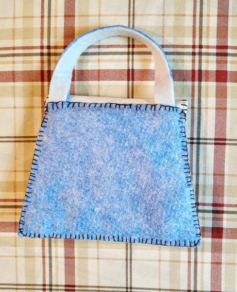 Sapphire Blue Felt Handbag