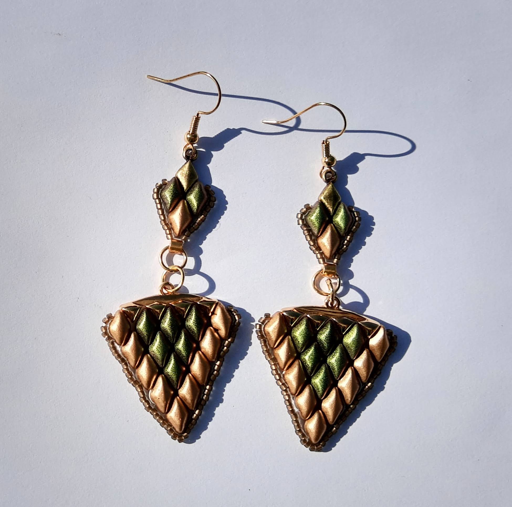 Green & Gold Earrings